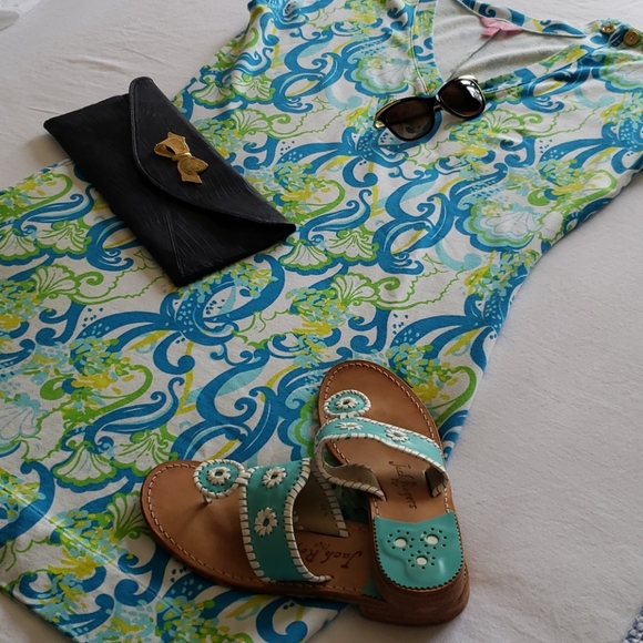 Lilly Pulitzer Hayley Resort White Crystal Coast L - Picture 3 of 8